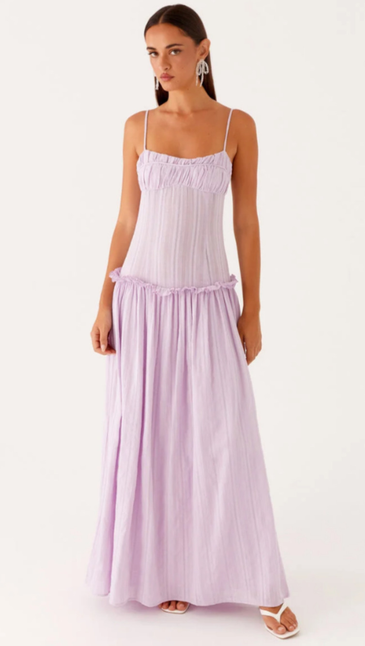 Peppermayo Jacinda Drop Waist Maxi Dress Lavender 4 Wedding Guest Cottagecore